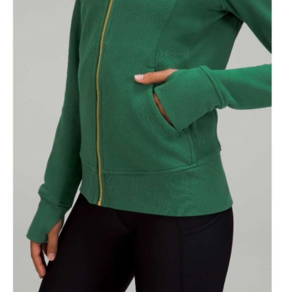 Lululemon Scuba Full-Zip Hoodie, Everglade Green / Gold | Size 6 - Picture 4 of 10